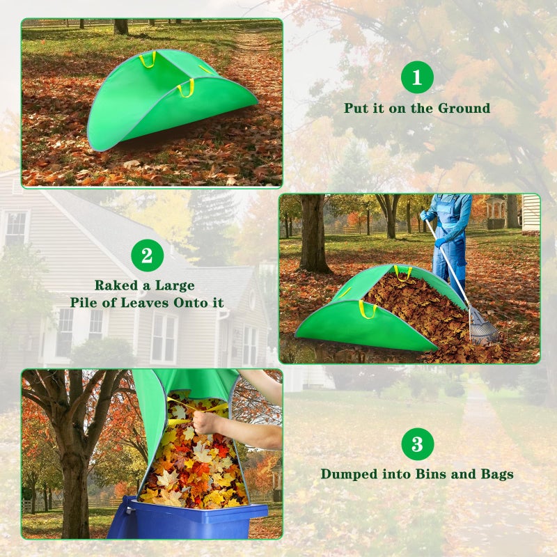 Tryly Leaf Collector, Foldable Leaf Bags, Portable Pop Up Lawn and Leaf Collector, Patent Number D1005635, â€‹â€‹â€‹Reusable Yard Garden Bags for Leaves Lawn Trash - Image 3