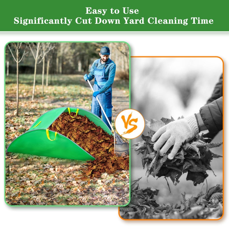 Tryly Leaf Collector, Foldable Leaf Bags, Portable Pop Up Lawn and Leaf Collector, Patent Number D1005635, â€‹â€‹â€‹Reusable Yard Garden Bags for Leaves Lawn Trash - Image 2