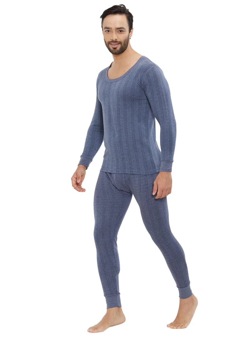 AMPM  MEN'S COTTON BLENDED SOFT INNER FULL BODY THERMAL SET - NAVY BLUE for Men | Best Price UAE