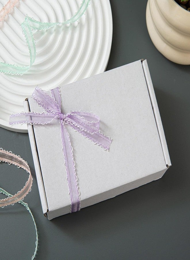 Bits & Bobs شريط ساتان بوليستر من Bits & Bobs، ذو حواف مزدوجة مموجة، 1 سم × 20 ياردة، لباقات الزهور وربطات العنق المصنوعة يدويًا (أبيض) - Image 3