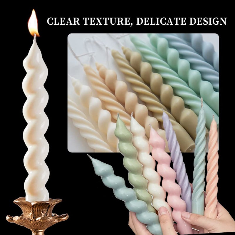 Wehous 2PCS Long Twisted Silicone Candle Molds, 3D Pillar Candle Molds for Aromatherapy Candle Soap Wax Making, Unique Rod Resin Molds Silicone, DIY Epoxy Casting Clay Craft - Image 4