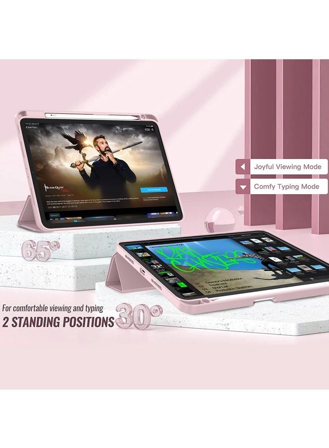 Captaintech iPad Pro 12.9 Inch Case 2022/2021/2020 6th/5th/4th Gen with Pencil Holder Smart iPad Case Support Touch ID and Auto Wake/Sleep with Auto 2nd Gen Pencil Charging Pink - Image 4