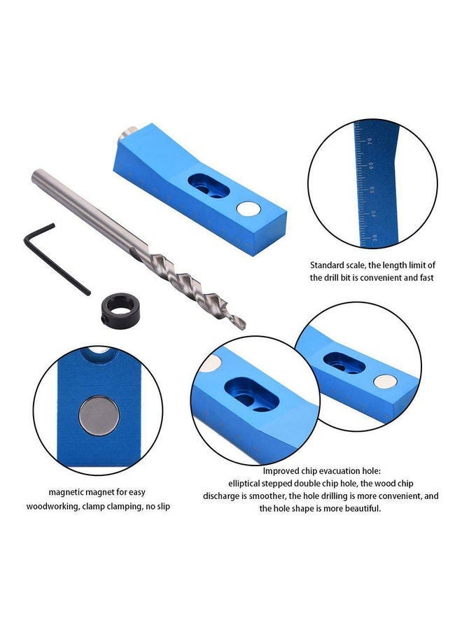 نيبمينينت Mini Magnetic Pocket Hole Jig Set Blue/Grey 18 x 2 15cm  - Image 2