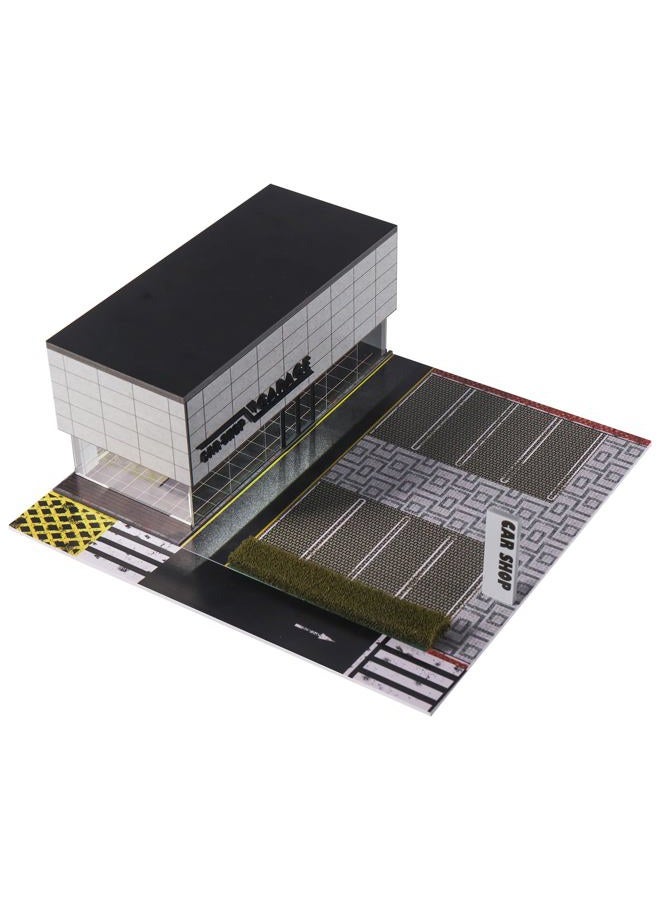 G-FANS 1/64 Scale Parking Garage Diorama with LED Lights, Display Case for Hot Mini Wheels GT Matchbox 1:64 Diecast Model Cars, Collection Storage Box (CAR Shop) - Image 1