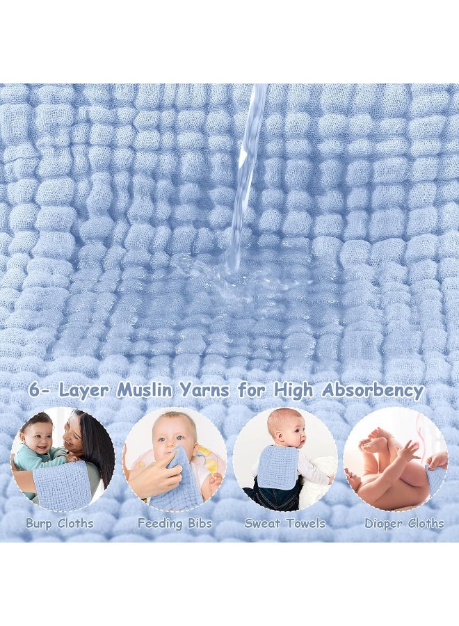 Looxii Muslin Burp Cloths 100% Cotton Muslin Cloths 12 Pack Large 20''x10'' Extra Soft and Absorbent Baby Burping Cloth for Boys and Girls - Image 4