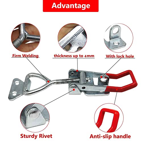 CUKAYO 4003 Toggle Latch Clamp, Adjustable Toggle Latches With Lock Hole,1320Lbs Holding Capacity Heavy Duty Toggle Clamp for Smoker Lid Jig, ToolBox Case, 2pack - Image 3