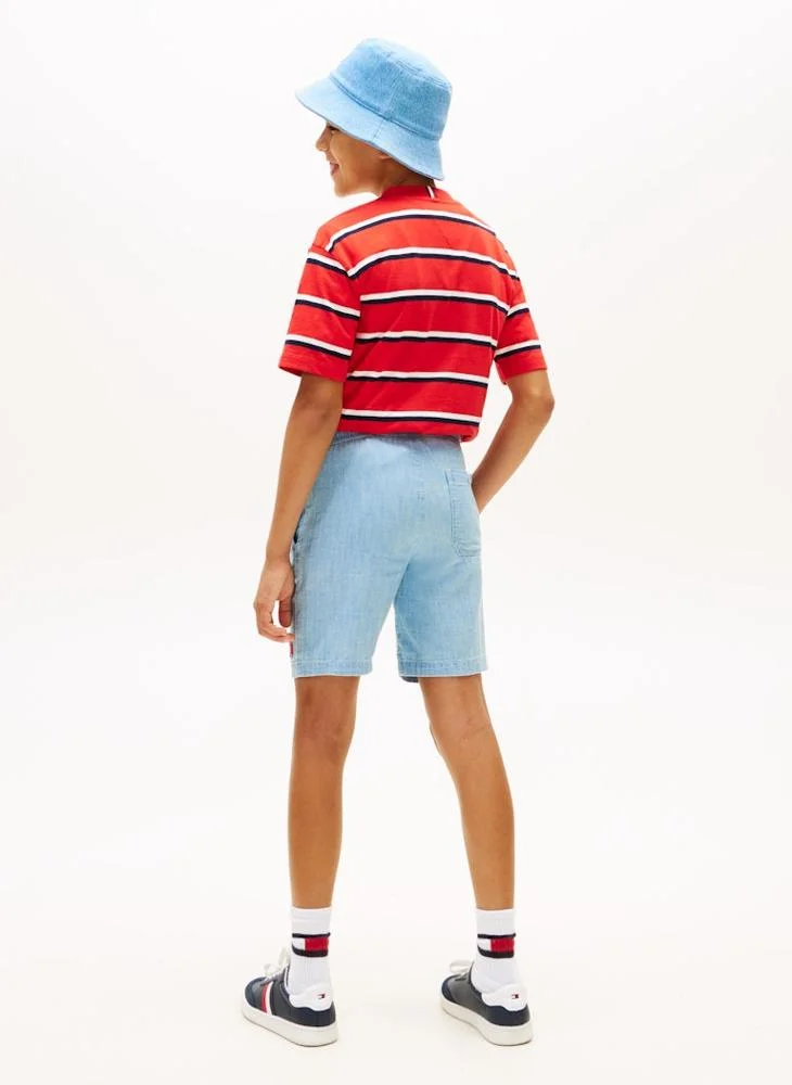 TOMMY HILFIGER Kids Wavy Flag Herringbone Short