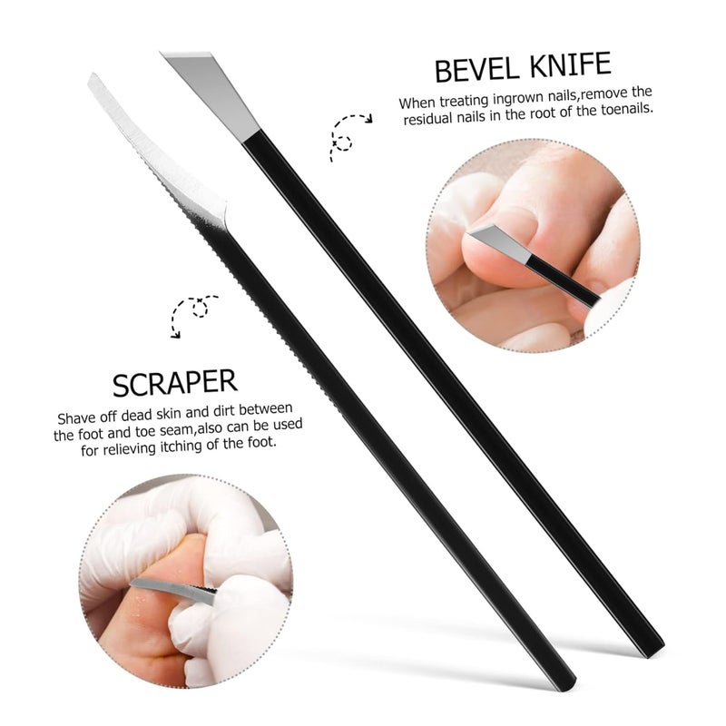 Professional Pedicure Tools Set 5PCS Stainless Steel Callus Remover Foot Scraper Kit - Image 3