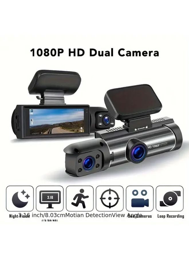 1080P Dual Camera Driving Recorder 32GB Night Vision 24H Loop Recording Wide Angle - Image 2