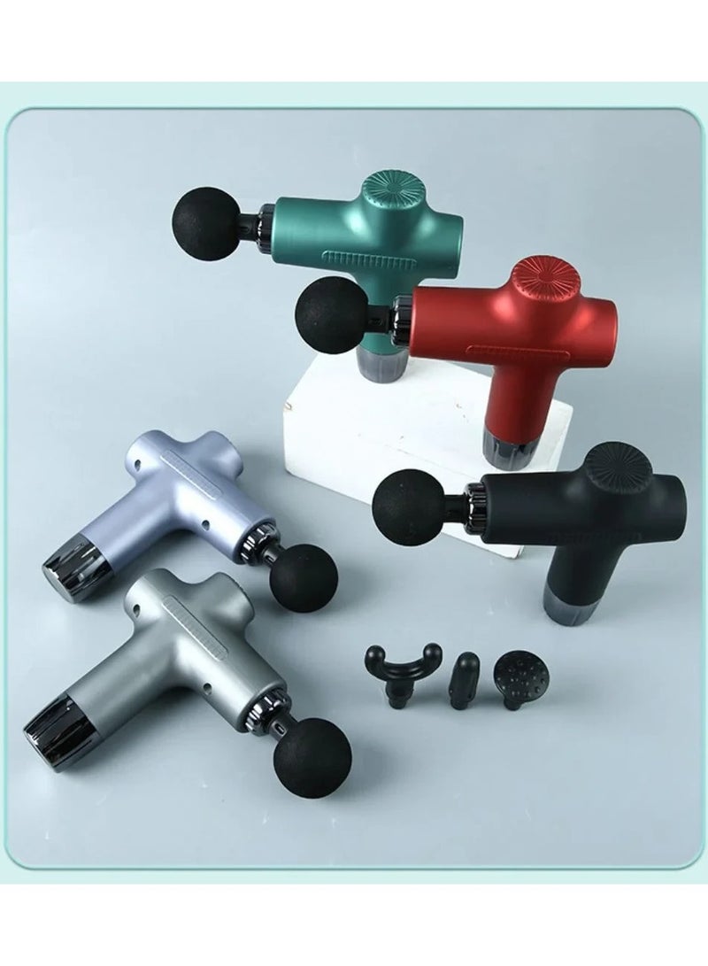 Wireless Massage Gun with 6 Replaceable Heads and 6 Speeds (JY-711) Red - Image 4