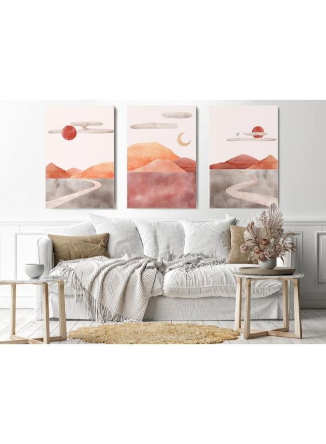 home gallery Watercolor minimal landscape covers Printed Canvas wall art - Image 3