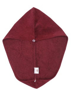 CREEVA CREEVA Luxury 100 Terry Cotton Velour Womens Hair Wrap Towel 380 GSM High Absorbent Soft Velvet and QuickDry Free Size Bath Hair Cup Wine  - Image 4