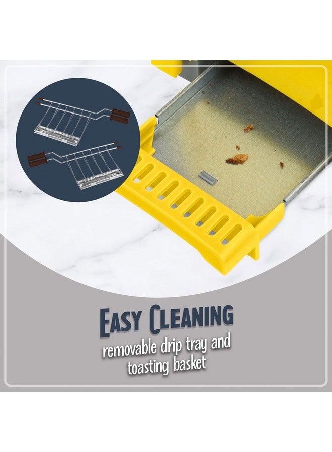 Nostalgia GCT2 Deluxe Grilled Cheese Sandwich Toaster with Extra Wide Slots, Yellow - Image 2