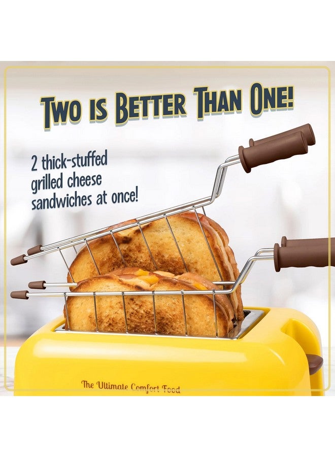 Nostalgia GCT2 Deluxe Grilled Cheese Sandwich Toaster with Extra Wide Slots, Yellow - Image 4
