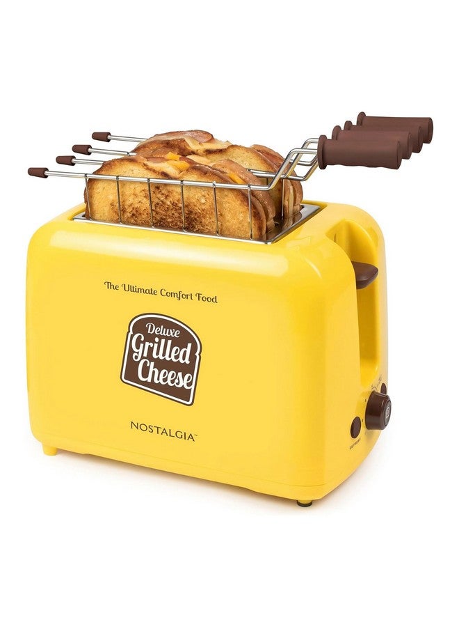 Nostalgia GCT2 Deluxe Grilled Cheese Sandwich Toaster with Extra Wide Slots, Yellow - Image 1