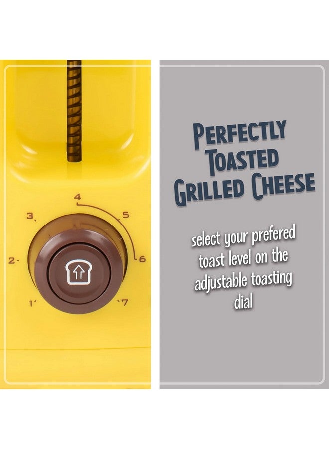 Nostalgia GCT2 Deluxe Grilled Cheese Sandwich Toaster with Extra Wide Slots, Yellow - Image 3