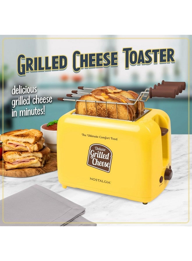 Nostalgia GCT2 Deluxe Grilled Cheese Sandwich Toaster with Extra Wide Slots, Yellow - Image 5