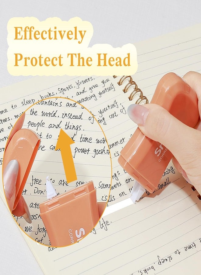 Temiary 10 Pcs Mini White Correction Tape, Smooth Pull Out Tapes, Easy to Use Aesthetic Applicator Set Back to School Office Supplies for Instant Corrections (Coffee) - Image 3