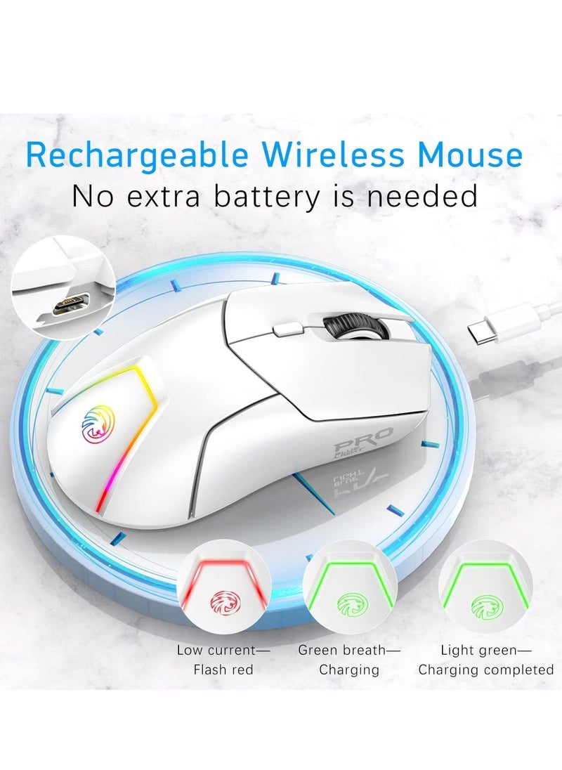 Wireless Gaming Mouse, Ergonomic Bluetooth Mouse with Tri-Mode  RGB Backlit, 4 Gears DPI Adjustable, 1000HZ Rate of Return, Macro Editing Programmable Mouse Game Mice for Pc Computer Laptop - Image 2