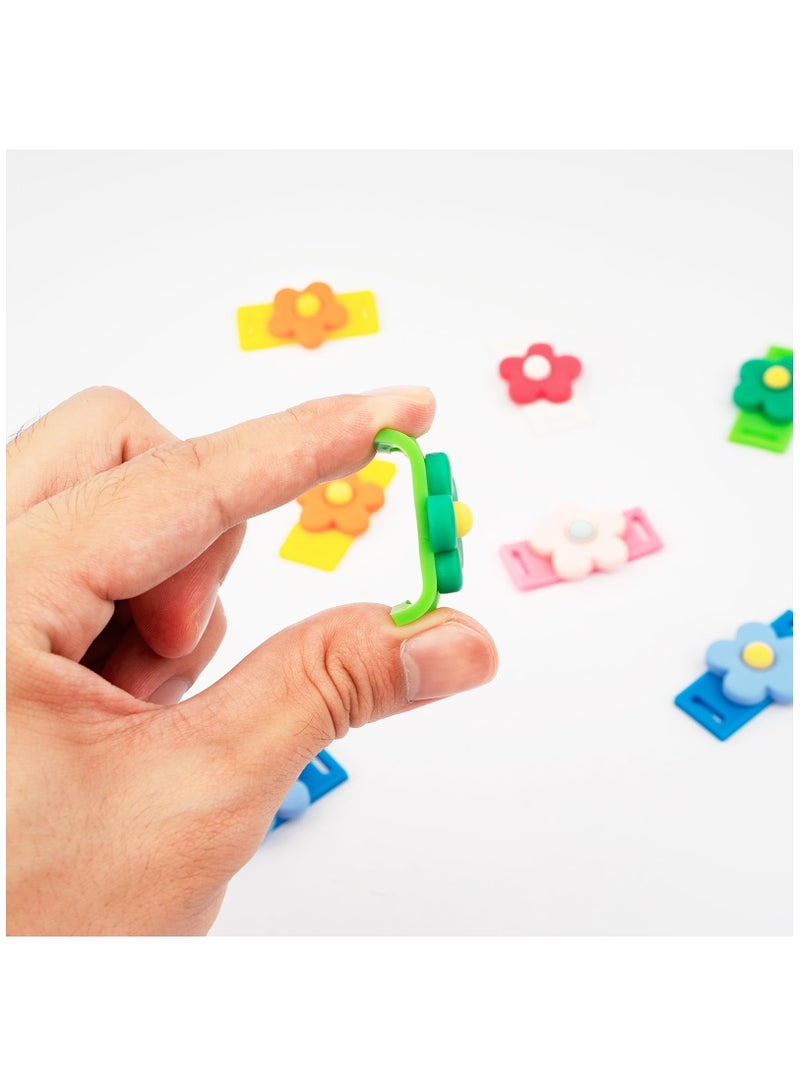 Zikra 10Pcs Flower Shoe Tags For Sneakers For Girls, Colorful PVC Shoe Lace Decorations For Kids, DIY Sneakers Shoelace Decors, Rubber - Image 5