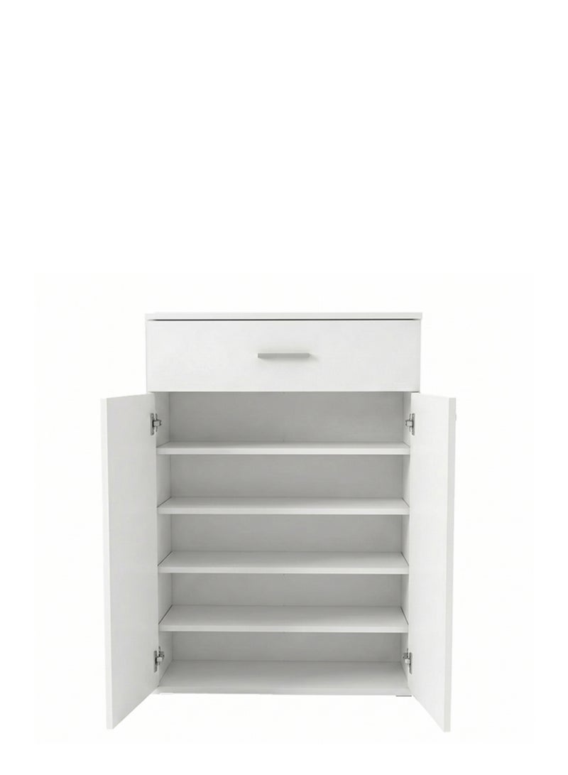 Furniture Store Modern shoe rack/shoe cabinet with a wide drawer and 5 shelves, MDF, in white, high-quality finish, from Furniture Store. - Image 3