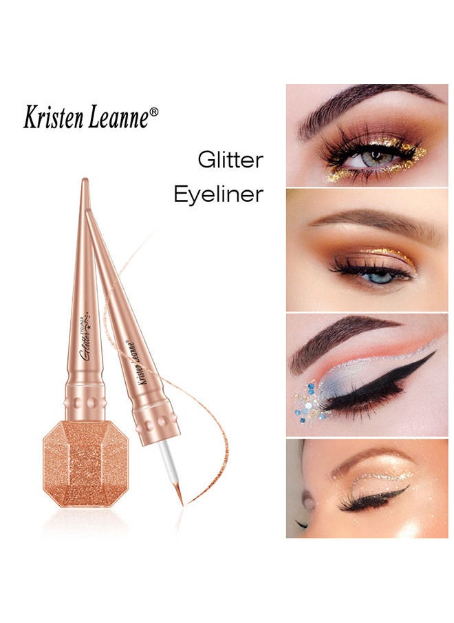 Kristen Leanne - Liquid Glitter Eyeliner, Metallic Satin Eyeliner Liquid Liner Multi-Reflective Sparkle Finish, Smudge-proof Long-lasting Glitter Eye Shadow Makeup - Image 1