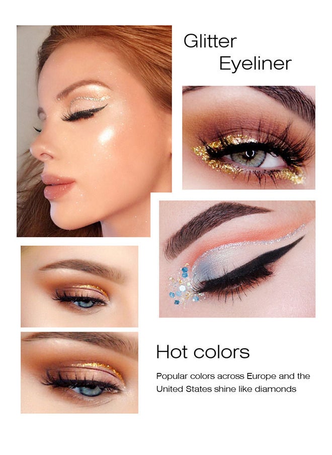 Kristen Leanne - Liquid Glitter Eyeliner, Metallic Satin Eyeliner Liquid Liner Multi-Reflective Sparkle Finish, Smudge-proof Long-lasting Glitter Eye Shadow Makeup - Image 1