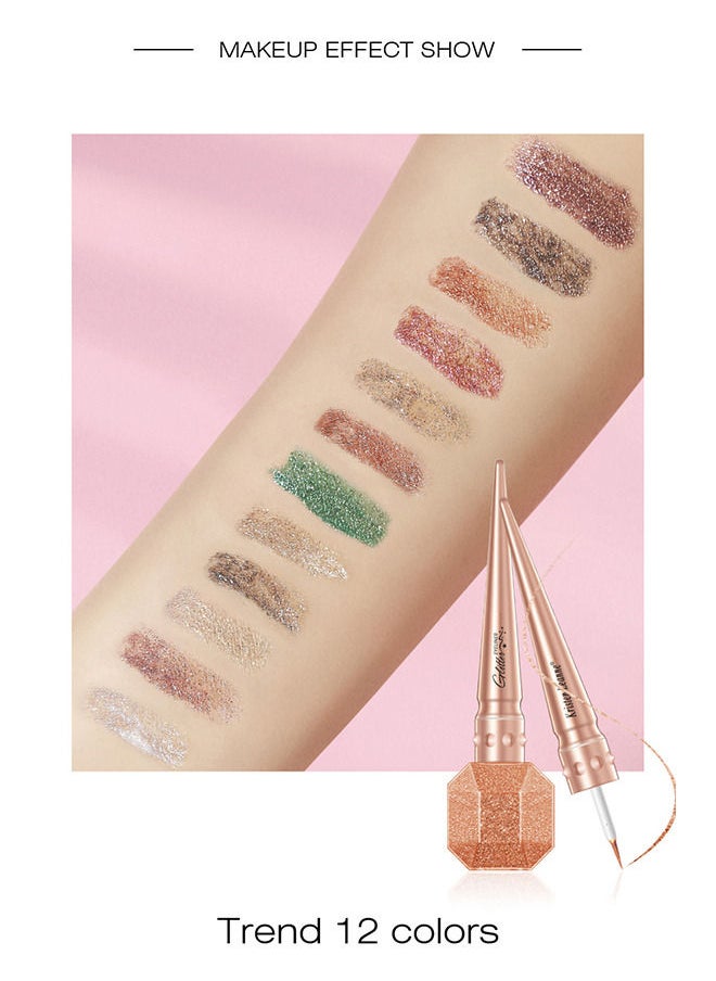 Kristen Leanne - Liquid Glitter Eyeliner, Metallic Satin Eyeliner Liquid Liner Multi-Reflective Sparkle Finish, Smudge-proof Long-lasting Glitter Eye Shadow Makeup - Image 1