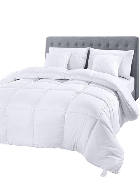 Comforter Duvet Insert Quilted Polyester Bedding Comforter With Corner Tabs Box Stitched Down Alternative Comforter White Full