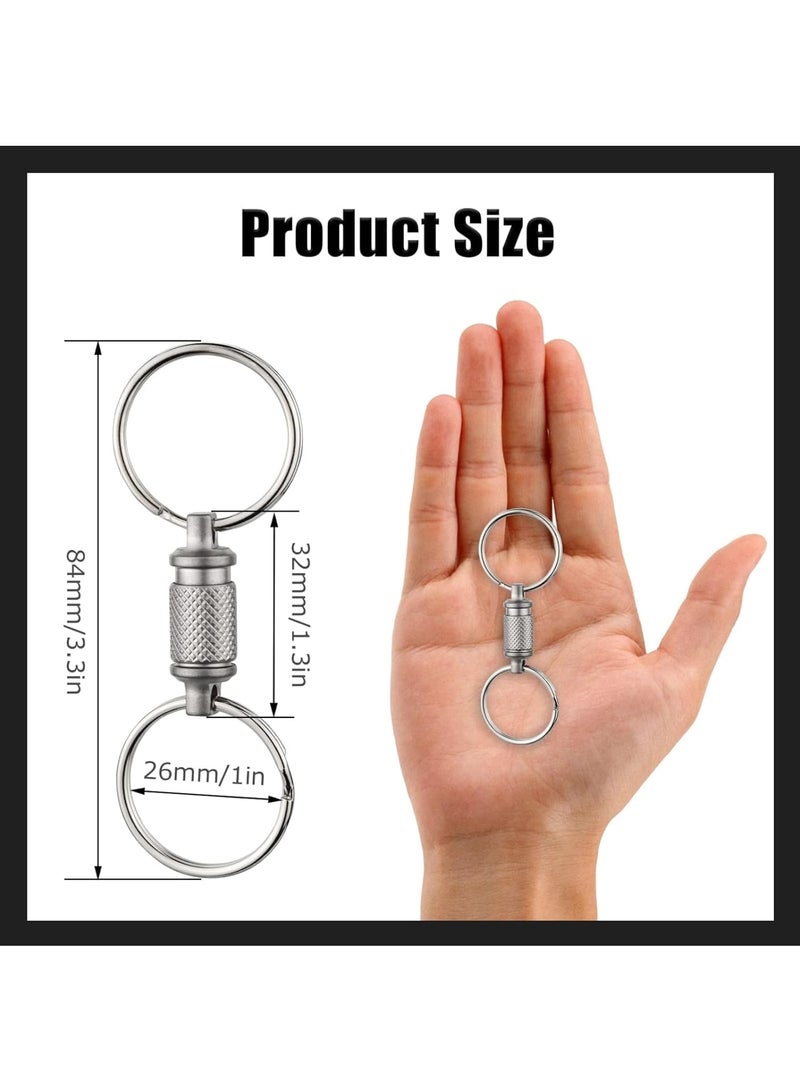 Cobest Quick Release Keychain, Advanced Titanium Swivel Clip, 360 ° Pull Apart Detachable Keychain,Mini But Heavy Duty Keychain, with 2 Stainless Steel Key Rings - Image 2