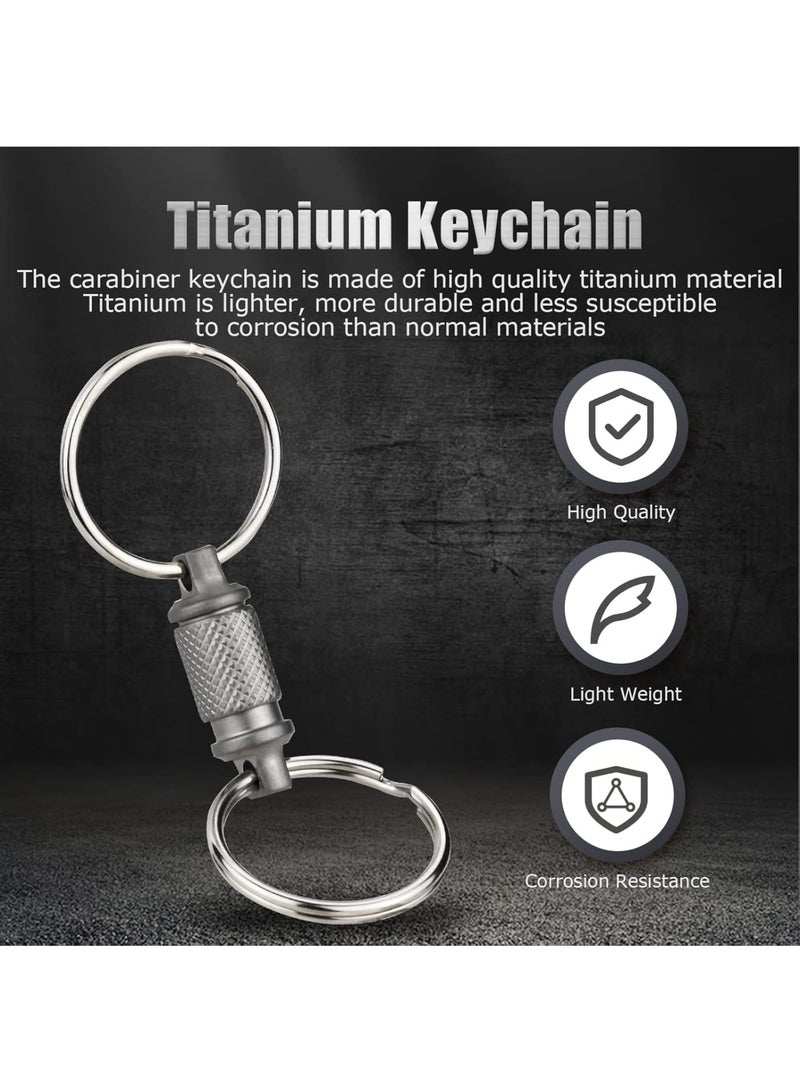 Cobest Quick Release Keychain, Advanced Titanium Swivel Clip, 360 ° Pull Apart Detachable Keychain,Mini But Heavy Duty Keychain, with 2 Stainless Steel Key Rings - Image 5