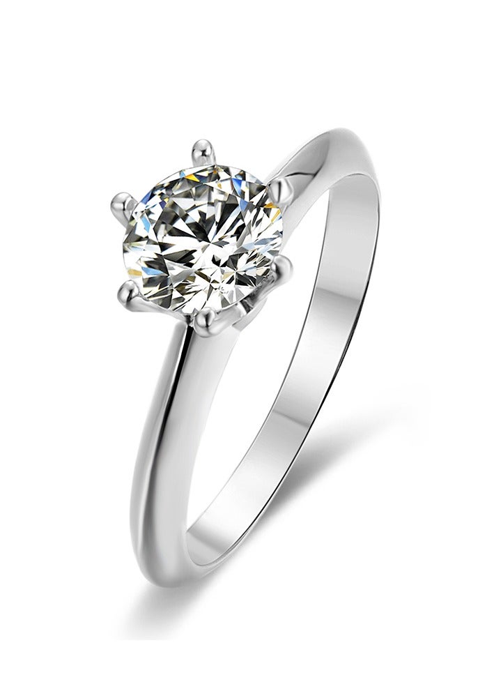 روماد خاتم فضي أنيق بلمعة راقية يتوسطه حجر متألق يخطف الأنظار، خيار مثالي للهدايا والمناسبات الخاصة - Image 1