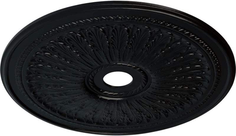 Ekena Millwork CM29OABLF Oak leaf Ceiling Medallion, Jet Black, 29 1/8"OD x 3 5/8"ID x 1"P - Image 2
