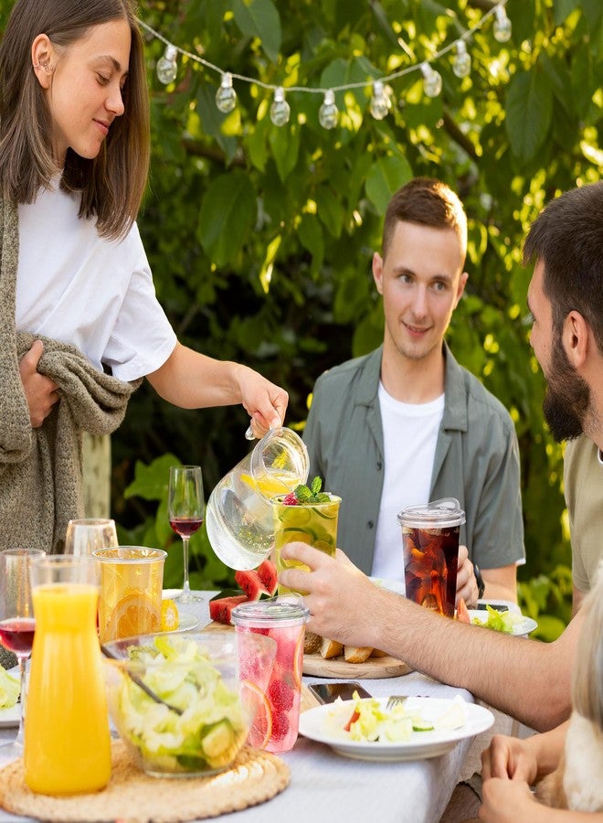 KesaPlan 50 Pack 16oz Clear Plastic Cups with Sip Lids, Disposable Iced Coffee Cup with Strawless Lid for Party Wedding Catering Events, To Go Cups for Cold Drinks Smoothie Milkshake Lemonade Bubble - Image 4