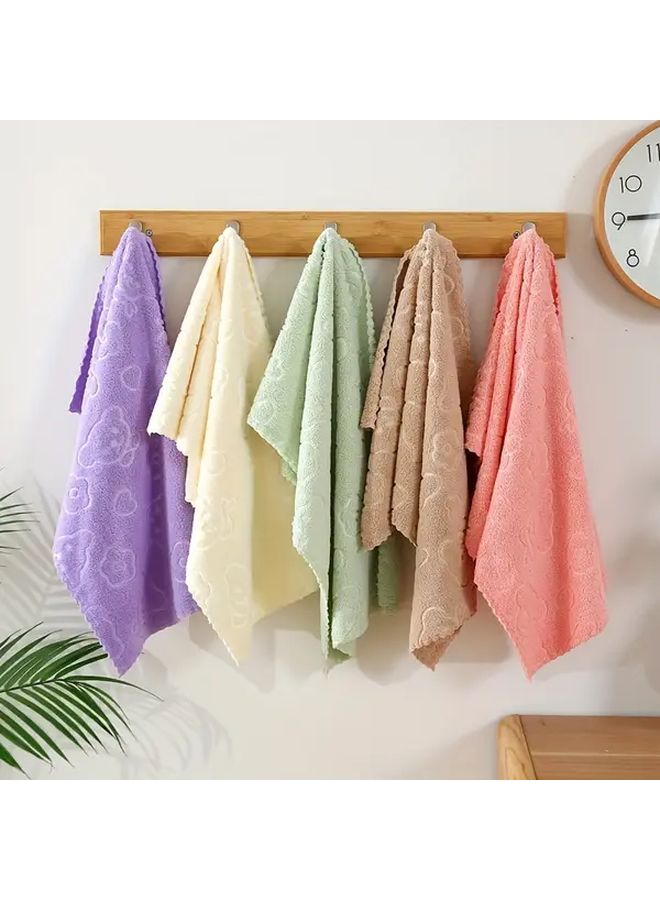 Assorted Color Cute Cartoon Face Towel Soft Absorbent Hand Towel 2pcs - Image 4