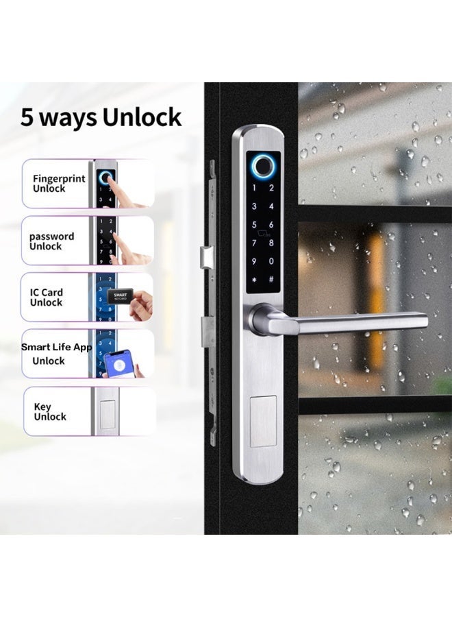 UanTii Wi-Fi Smart Lock for Narrow Aluminum Doors: 5-in-1 Keyless Entry, Dustproof Design, Slim 4585 Mortise for Indoor/Outdoor Broken Bridge Aluminum & Metal Frames - Image 2