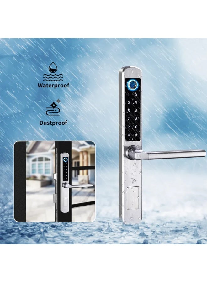 UanTii Wi-Fi Smart Lock for Narrow Aluminum Doors: 5-in-1 Keyless Entry, Dustproof Design, Slim 4585 Mortise for Indoor/Outdoor Broken Bridge Aluminum & Metal Frames - Image 3