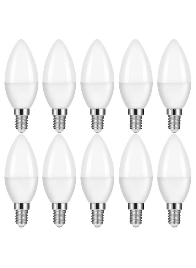E14 LED Light Bulb, Small Edison Screw Candle Bulbs, 7W 630lm, Cool White 6500K E14 LED Bulb, Energy Saving Candle Light Bulbs, Non-dimmable, Pack of 10(White Light) - Image 1