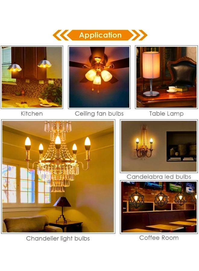 E14 LED Light Bulb, Small Edison Screw Candle Bulbs, 7W 630lm, Cool White 6500K E14 LED Bulb, Energy Saving Candle Light Bulbs, Non-dimmable, Pack of 10(White Light) - Image 2