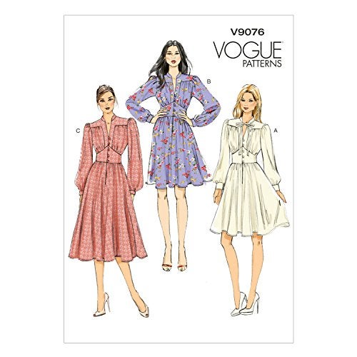 Vogue Patterns نمط خياطة فساتين فوغ V9076 E5 مع أكمام بيشوب، مقاس 14-22 (9076) - Image 1