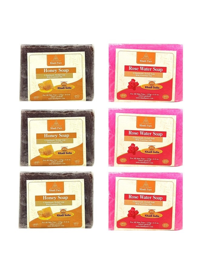 Khadi Pure Honey & Rosewater Soap, 125 Ml (Pack Of 6) - Image 1