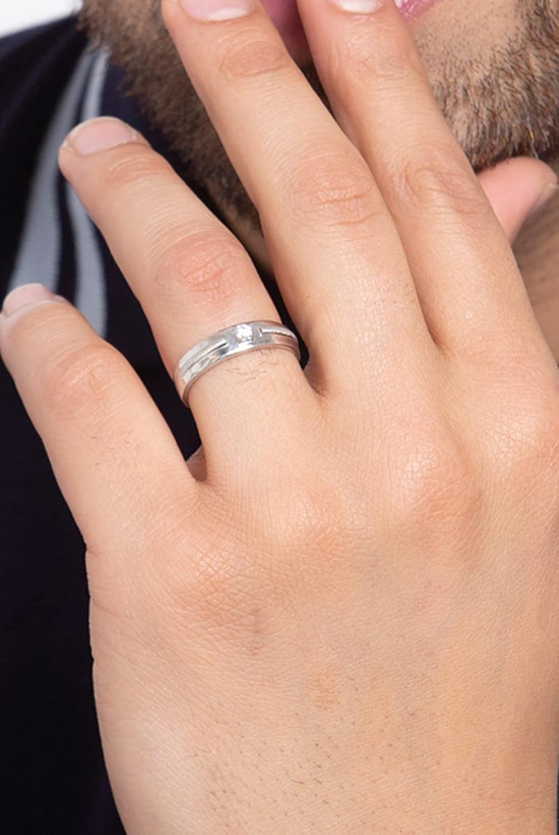 CLARA Pure 925 Sterling Silver Nario Adjustable Ring |Gift for Men and Boys | Partial Matte Finish - Image 4