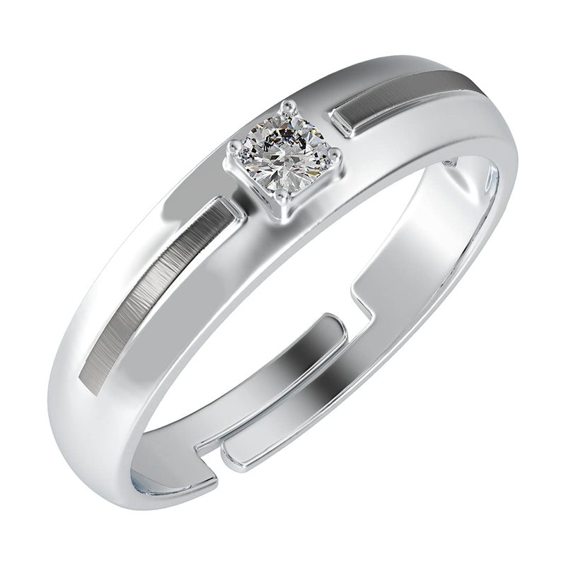 CLARA Pure 925 Sterling Silver Nario Adjustable Ring |Gift for Men and Boys | Partial Matte Finish - Image 1