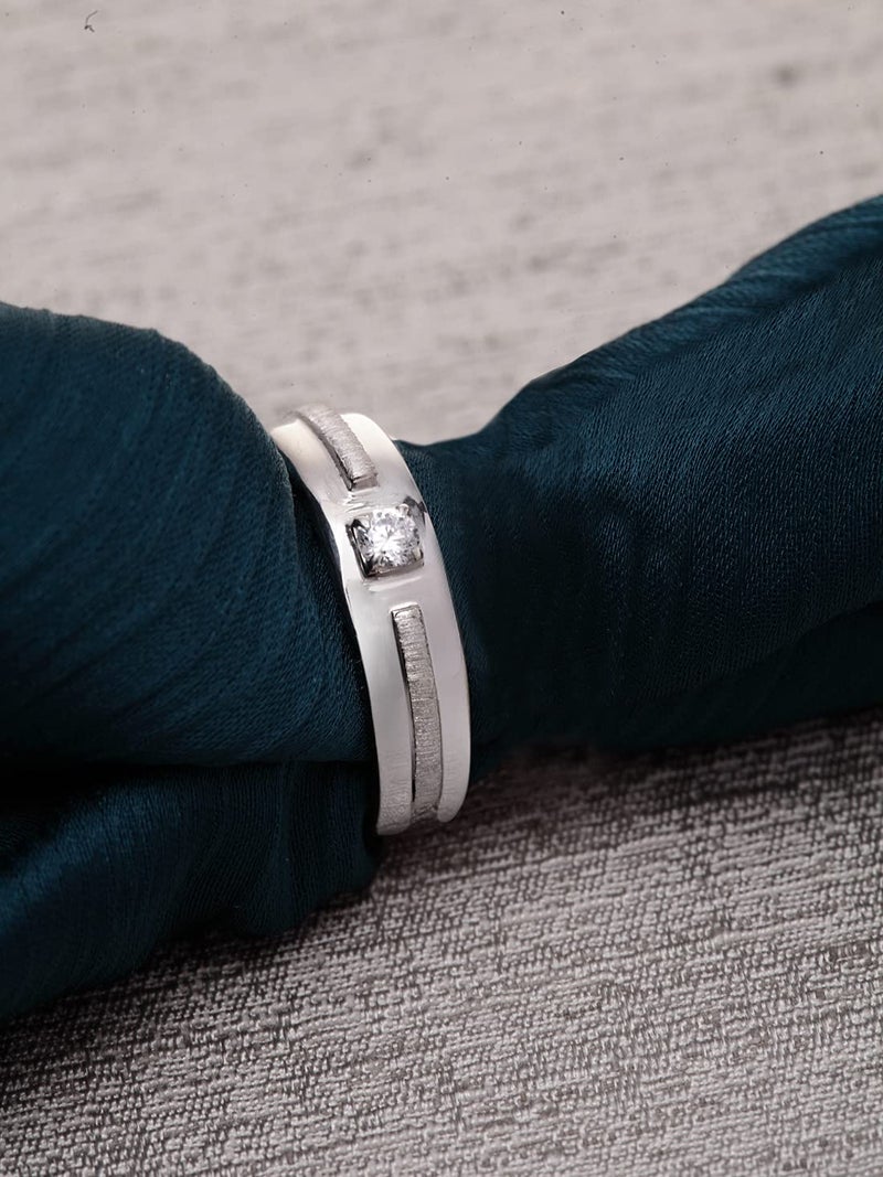CLARA Pure 925 Sterling Silver Nario Adjustable Ring |Gift for Men and Boys | Partial Matte Finish - Image 2