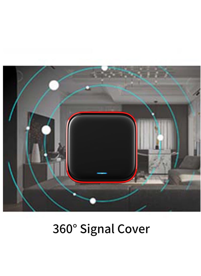 Excefore - جهاز تحكم عن بعد ذكي عالمي يعمل بتقنية WiFi-IR: جهاز تحكم عن بعد يعمل بتقنية WiFi بالأشعة تحت الحمراء، محور ذكي للمنزل يعمل بتقنية IR/RF، جهاز إرسال الأشعة تحت الحمراء وجهاز إرسال الترددات اللاسلكية للمروحة والتلفزيون ومشغل أقراص DVD، التحكم بتطبيق Tuya، التحكم الصوتي الذكي، أسود - Image 1