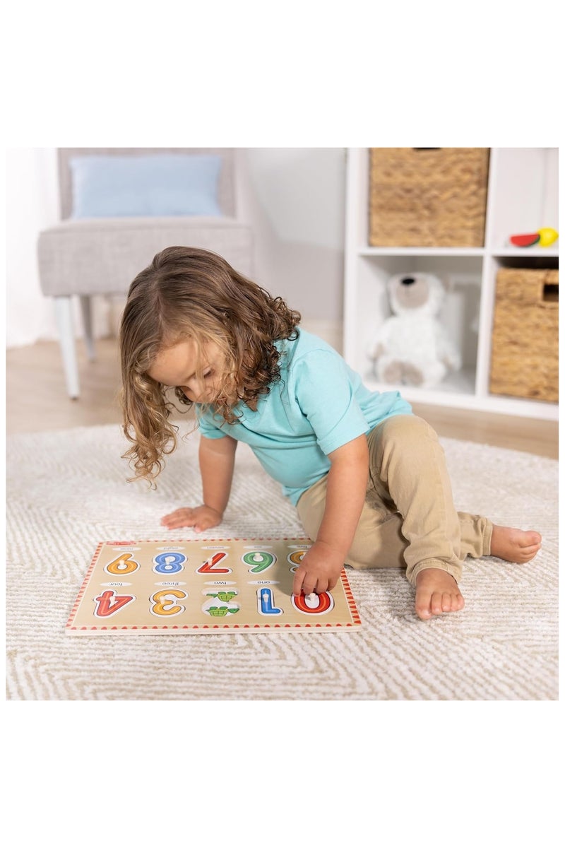 Melissa and Doug  Melissa and Doug Lift & See Numbers Wooden Peg Puzzle - 10 Pieces (MD50126)  - Image 2