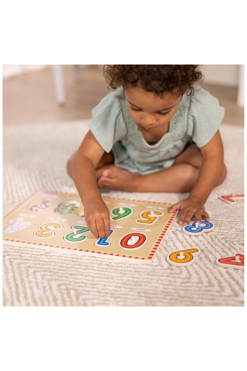 Melissa and Doug  Melissa and Doug Lift & See Numbers Wooden Peg Puzzle - 10 Pieces (MD50126)  - Image 3