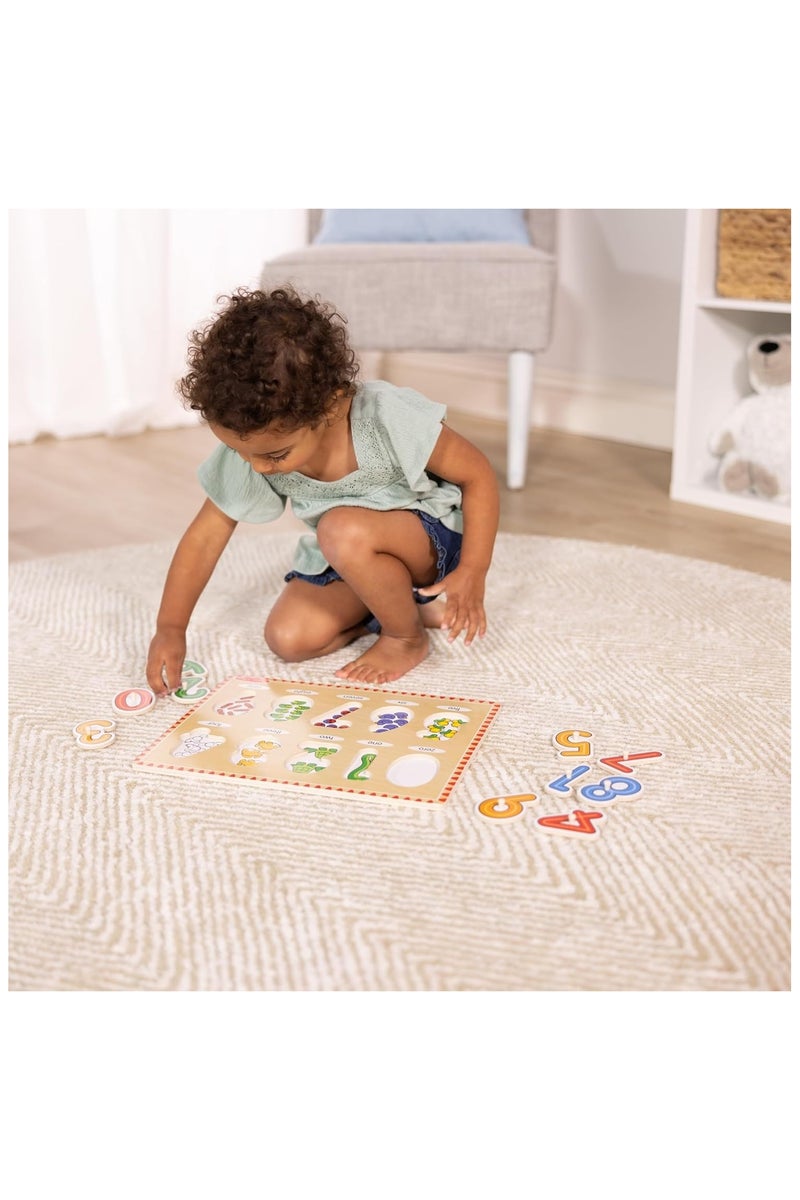 Melissa and Doug  Melissa and Doug Lift & See Numbers Wooden Peg Puzzle - 10 Pieces (MD50126)  - Image 5
