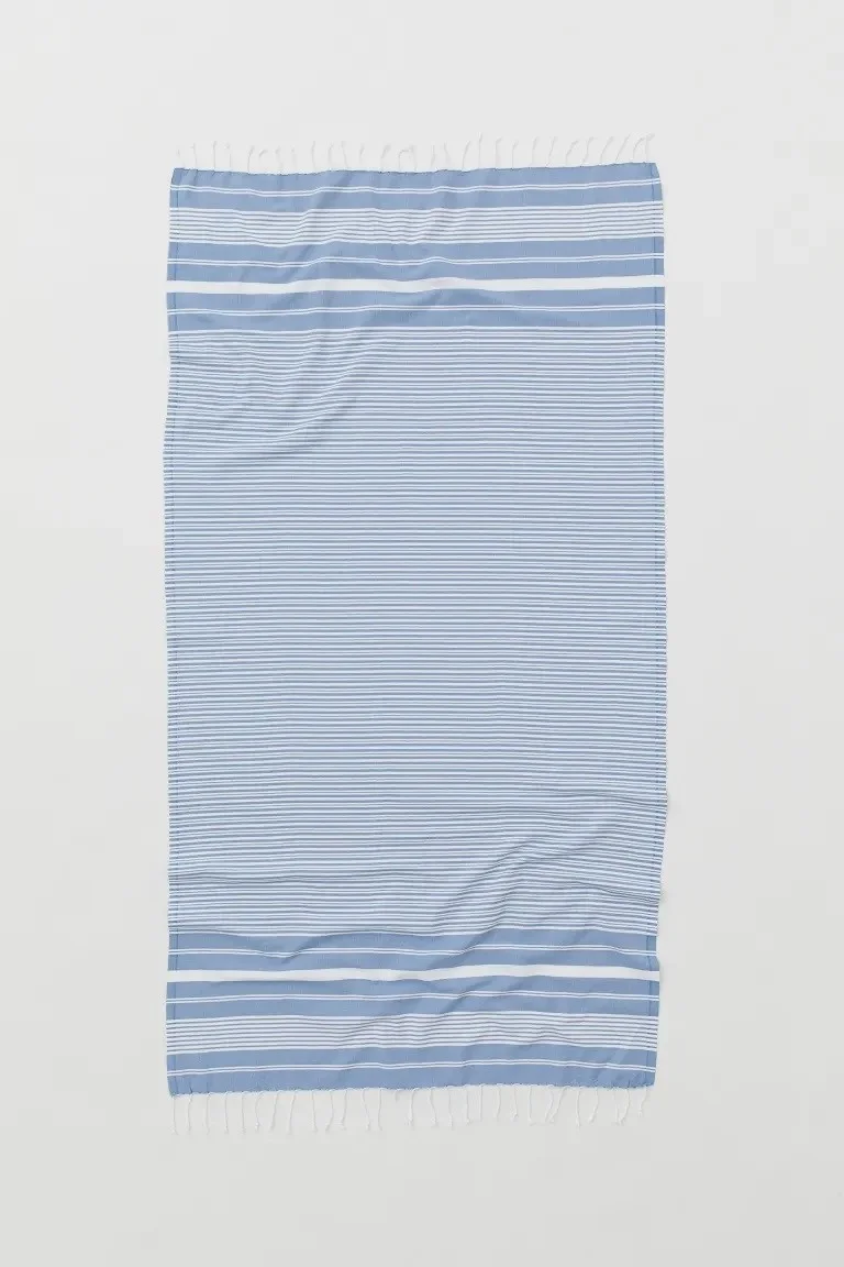 Mulberry Maryon Peshtemal 100% Cotton Bath Towel Blue