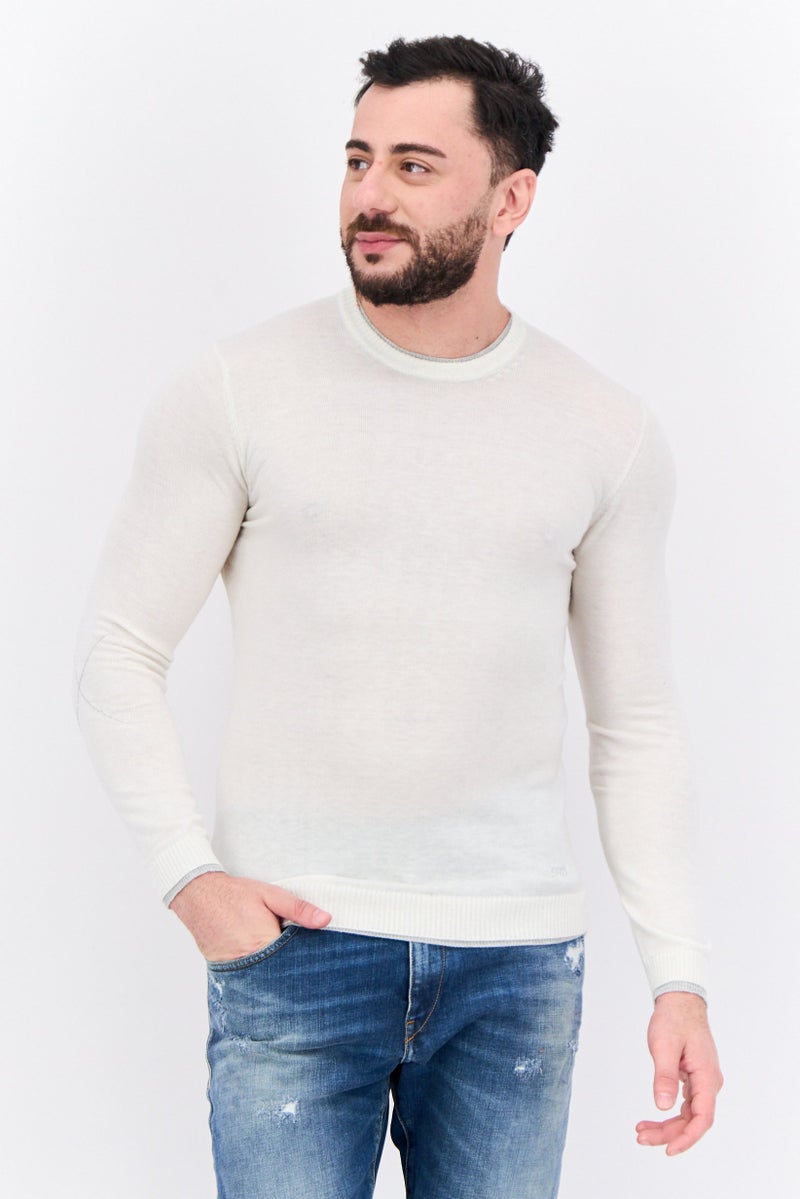 Sorbino سويت شيرت رجالي بأكمام طويلة و ياقة دائرية، كريم - Image 1